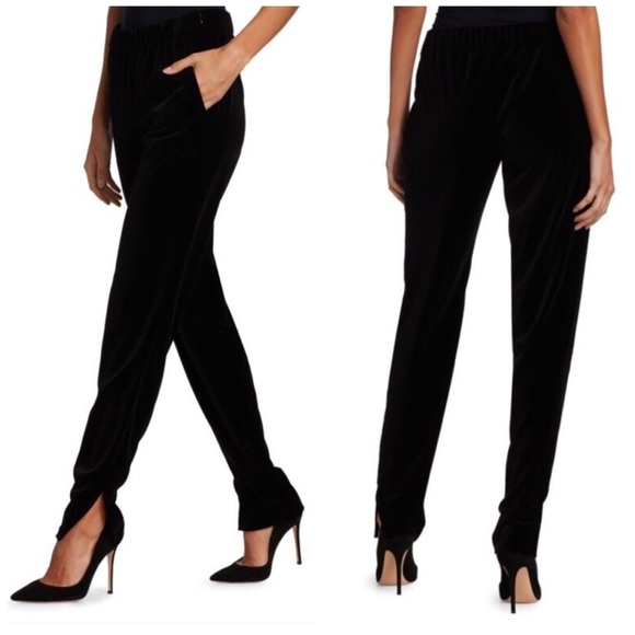 AKRIS PUNTO Mike Black Slit Hem Velvet Pants 14 NWT - Picture 13 of 13